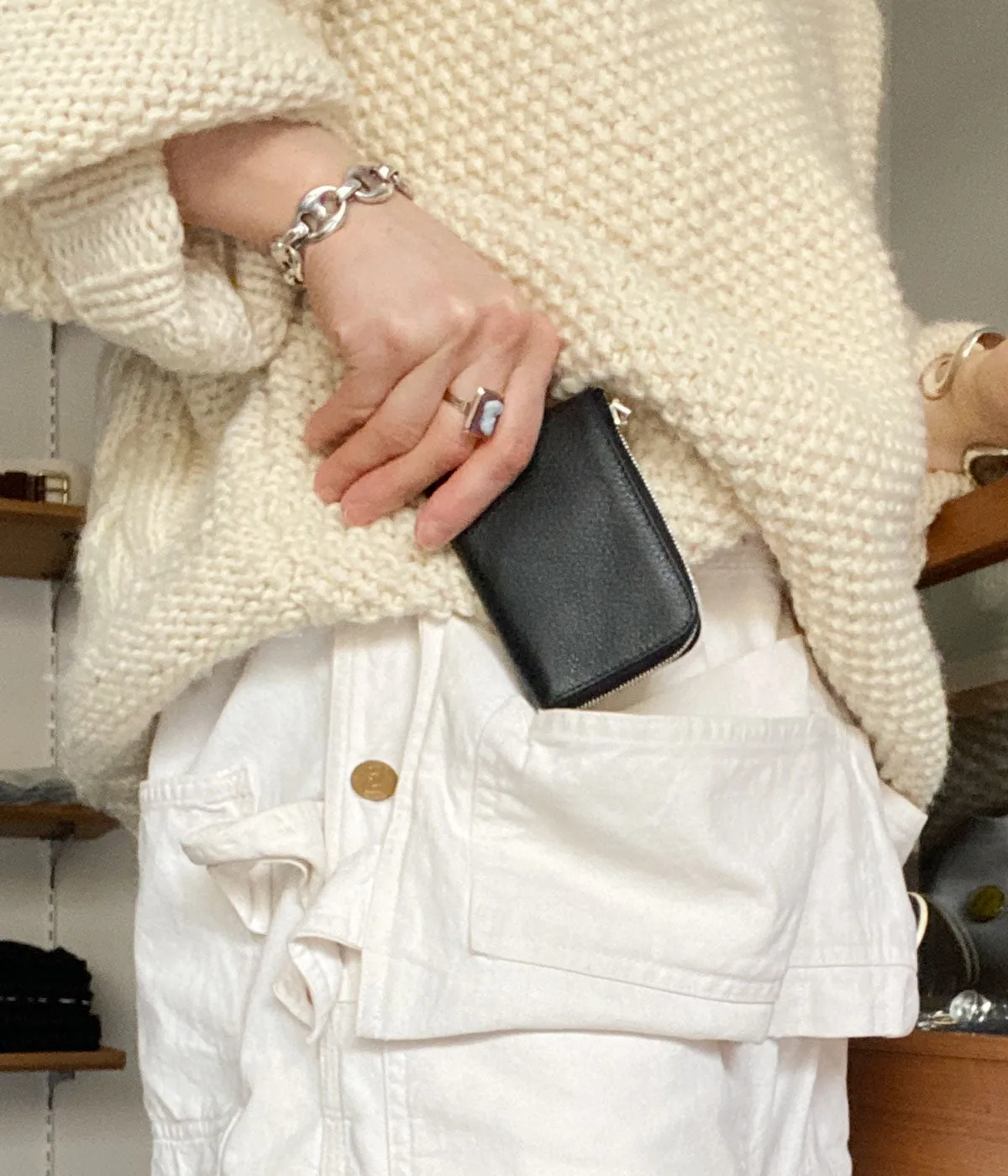 Aeta/L-SHAPED WALLET S(BLACK)