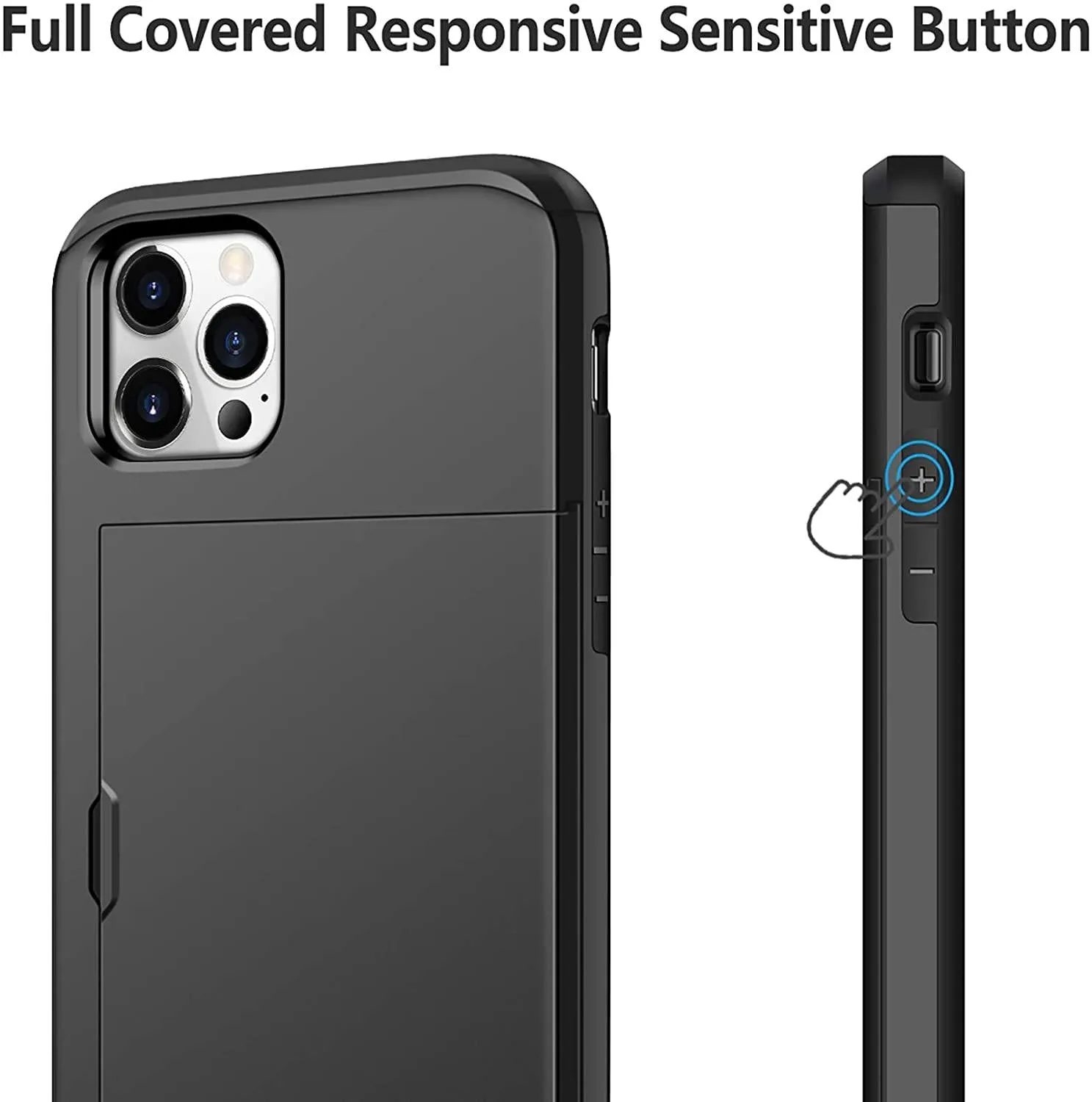 Armor Slide Card Case For iPhone 7 to 12 Wallet Slide Cover