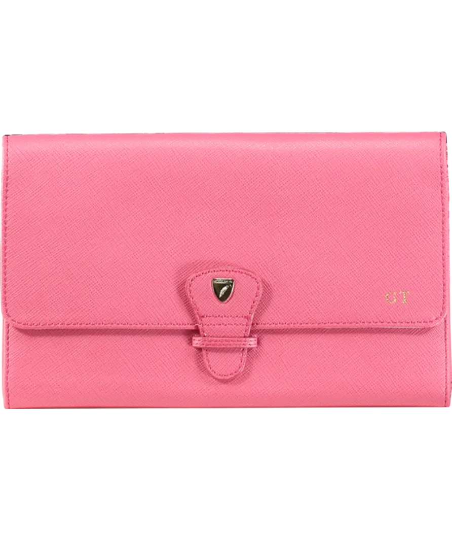 Aspinal Of London Pink Classic Travel Wallet Personalised "GT"