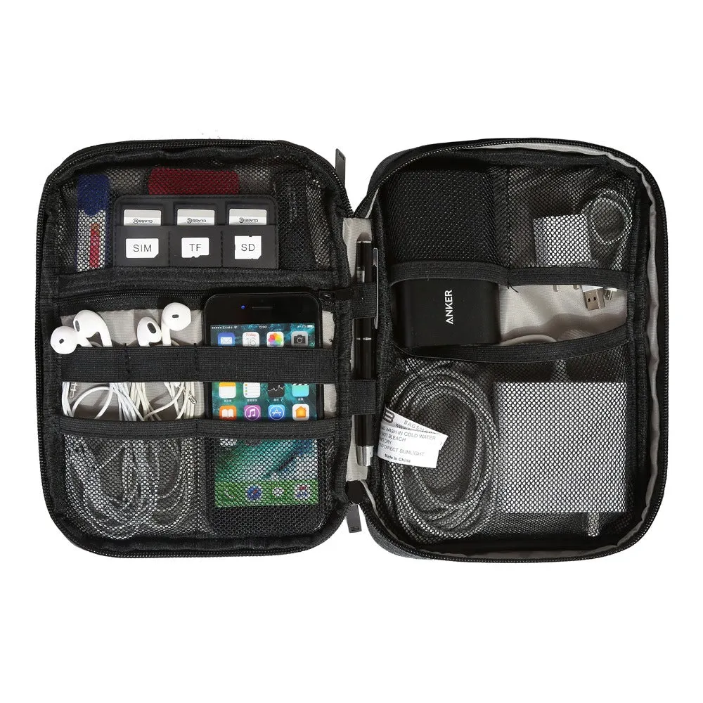 BAGSMART Electronic Travel Accessories Nylon For SD Card USB Cable Kindle iPad Charger Portable Accessories Bag