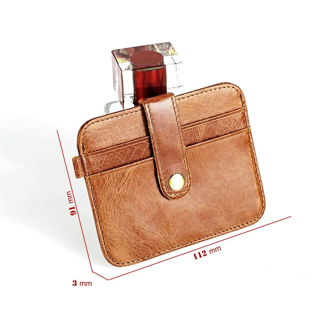 Brown Crazy Horse Leather Card Holder Wallet