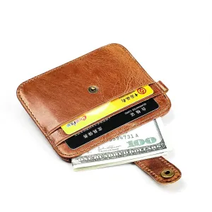 Brown Crazy Horse Leather Card Holder Wallet