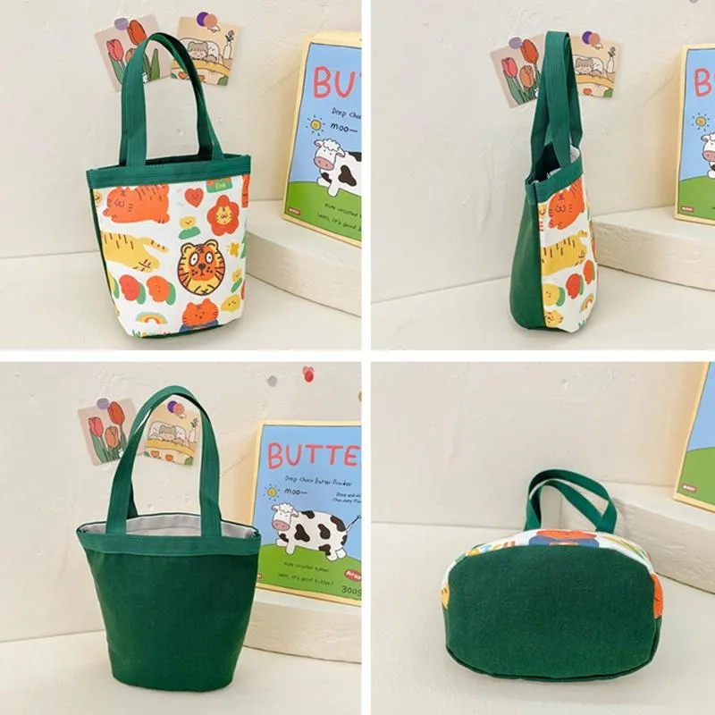 Cartoon Graffiti Bento Bag - Cute Canvas Handbag