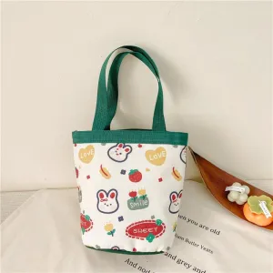 Cartoon Graffiti Bento Bag - Cute Canvas Handbag