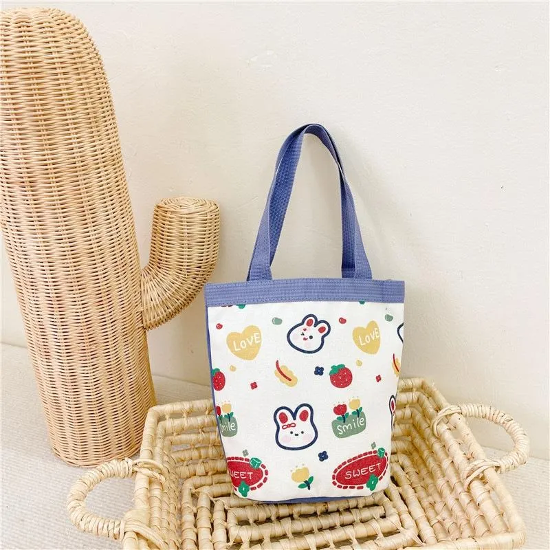 Cartoon Graffiti Bento Bag - Cute Canvas Handbag