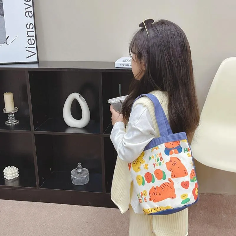 Cartoon Graffiti Bento Bag - Cute Canvas Handbag