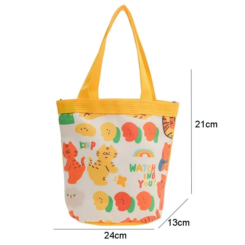 Cartoon Graffiti Bento Bag - Cute Canvas Handbag