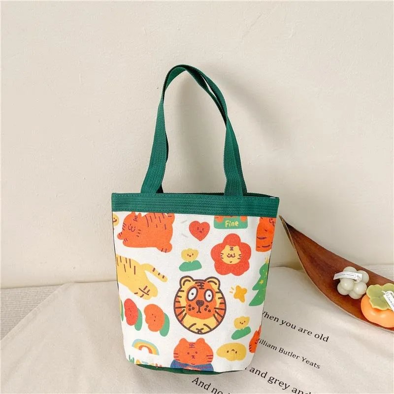 Cartoon Graffiti Bento Bag - Cute Canvas Handbag