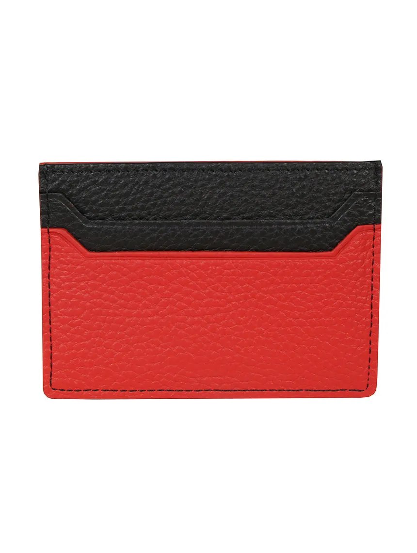 DCLIC Block Reverse Credit Card Wallet - Black-Red