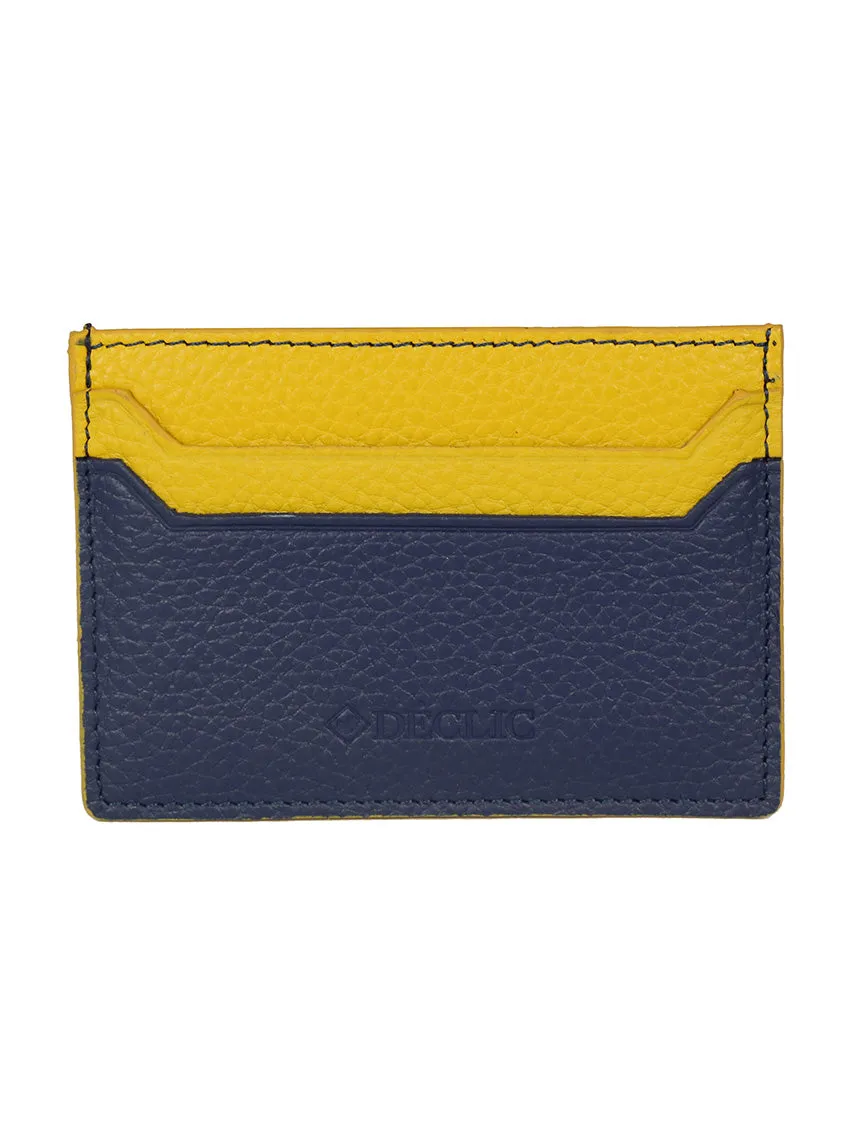 DCLIC Block Reverse Credit Card Wallet - Blue-Yellow