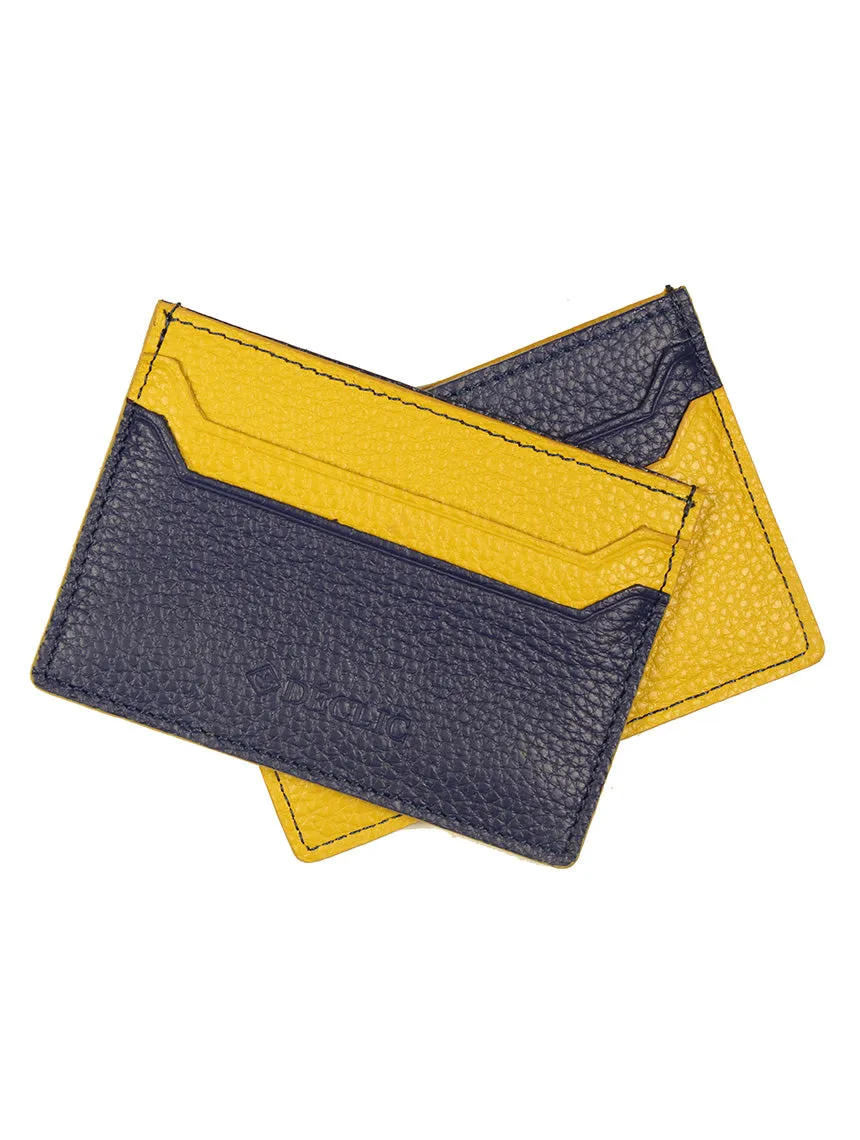DCLIC Block Reverse Credit Card Wallet - Blue-Yellow