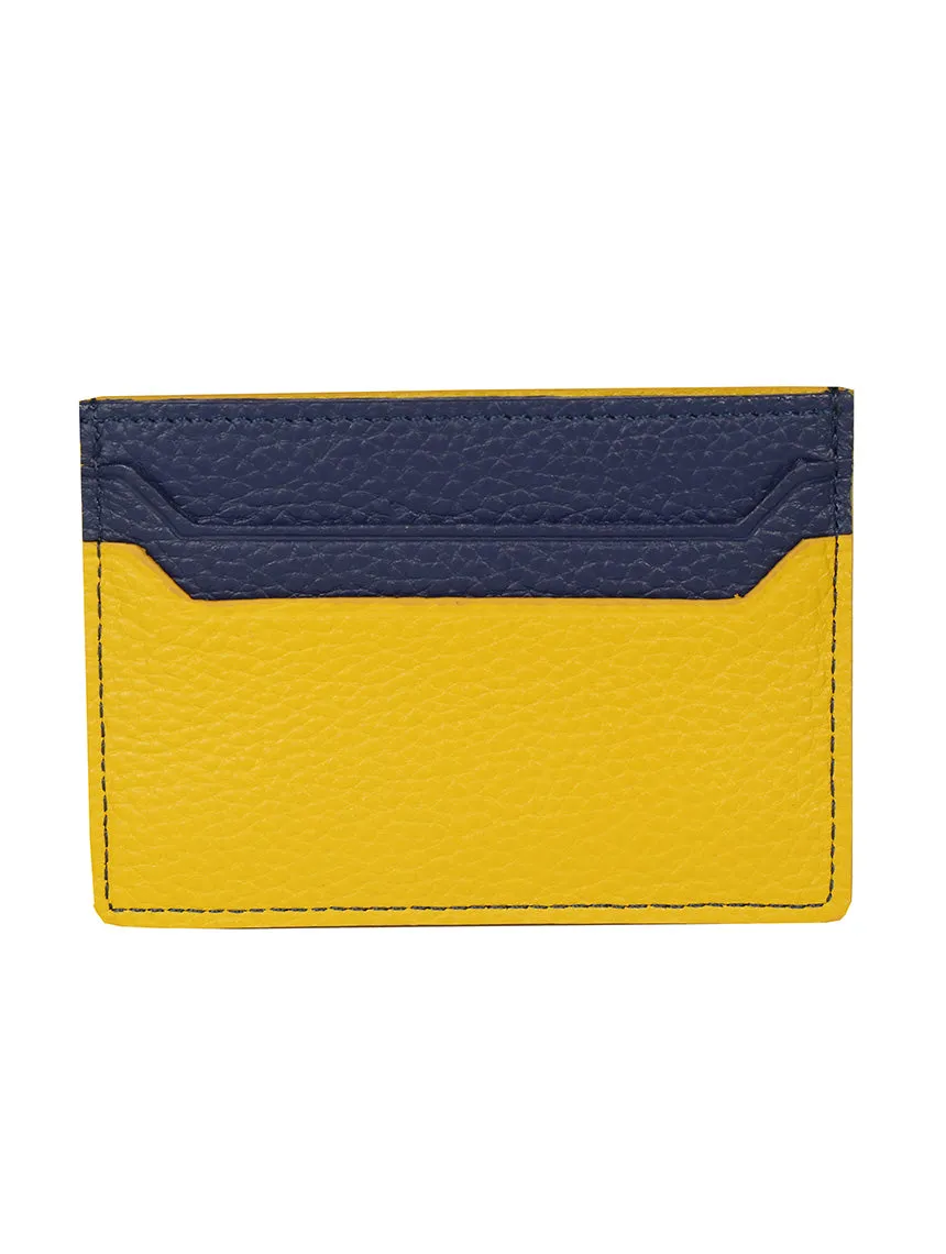 DCLIC Block Reverse Credit Card Wallet - Blue-Yellow
