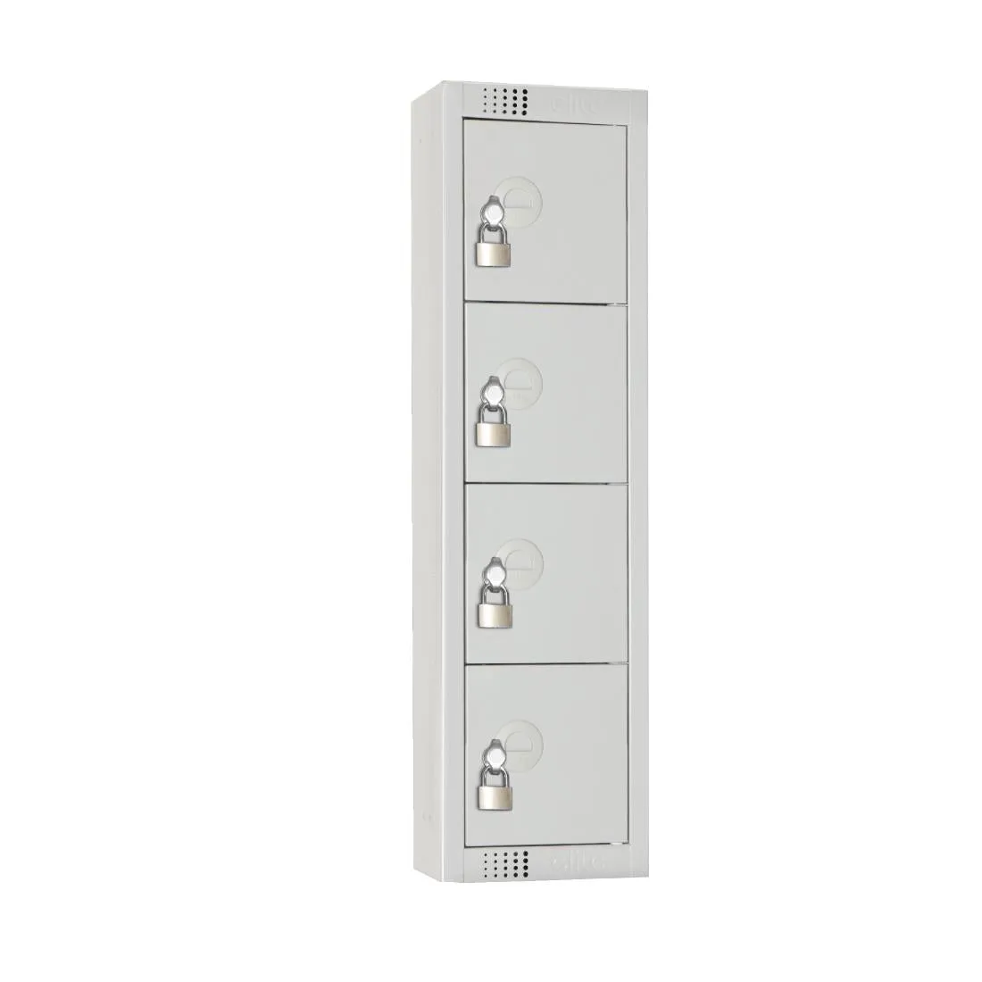 Elite Personal Effects Locker 4 Door Grey Padlock