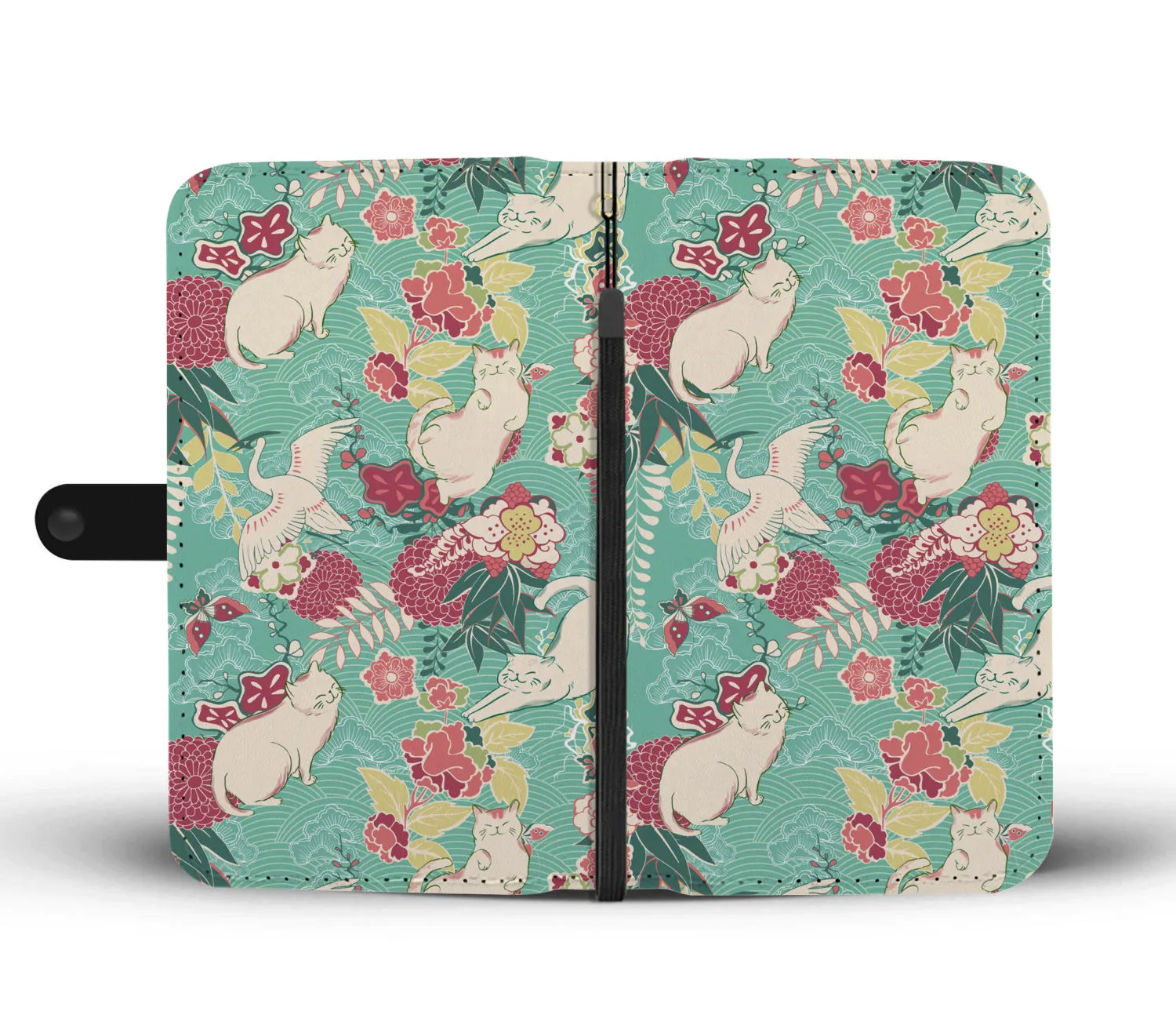 Green Cats Wallet Case