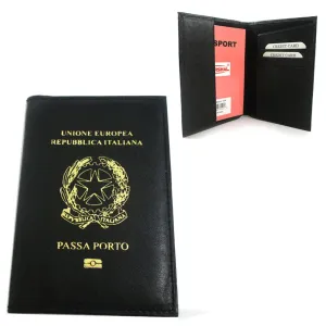 Italian Italy Genuine Leather Passport Cover Holder Protector Europe Union New