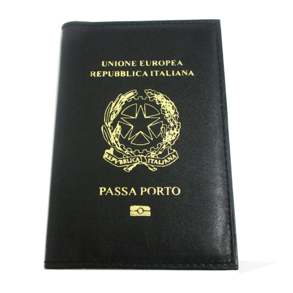 Italian Italy Genuine Leather Passport Cover Holder Protector Europe Union New