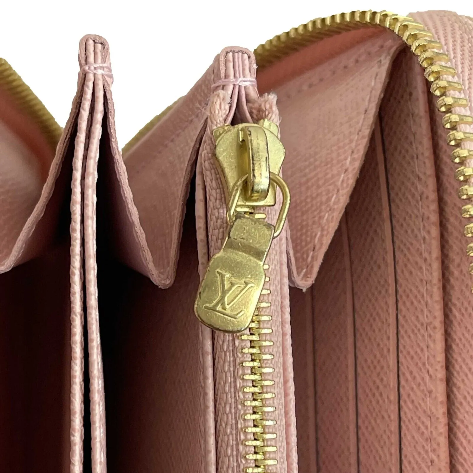 Louis Vuitton Damier Azur Zippy Wallet Rose Ballerine Pink Accessories
