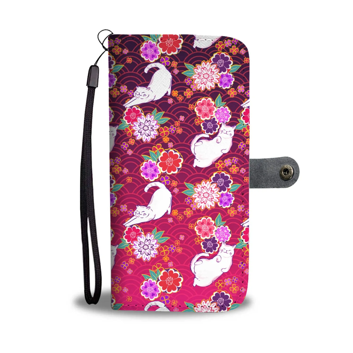 Pink To Black Cats Wallet Case