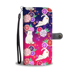 Pink to Navy Cats Wallet Case