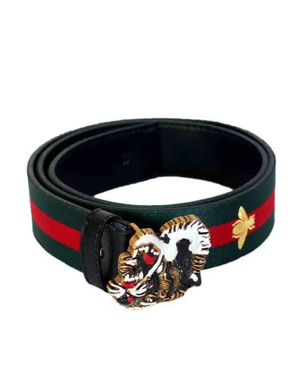 Web Bee Print With Tiger Buckle Green/Red