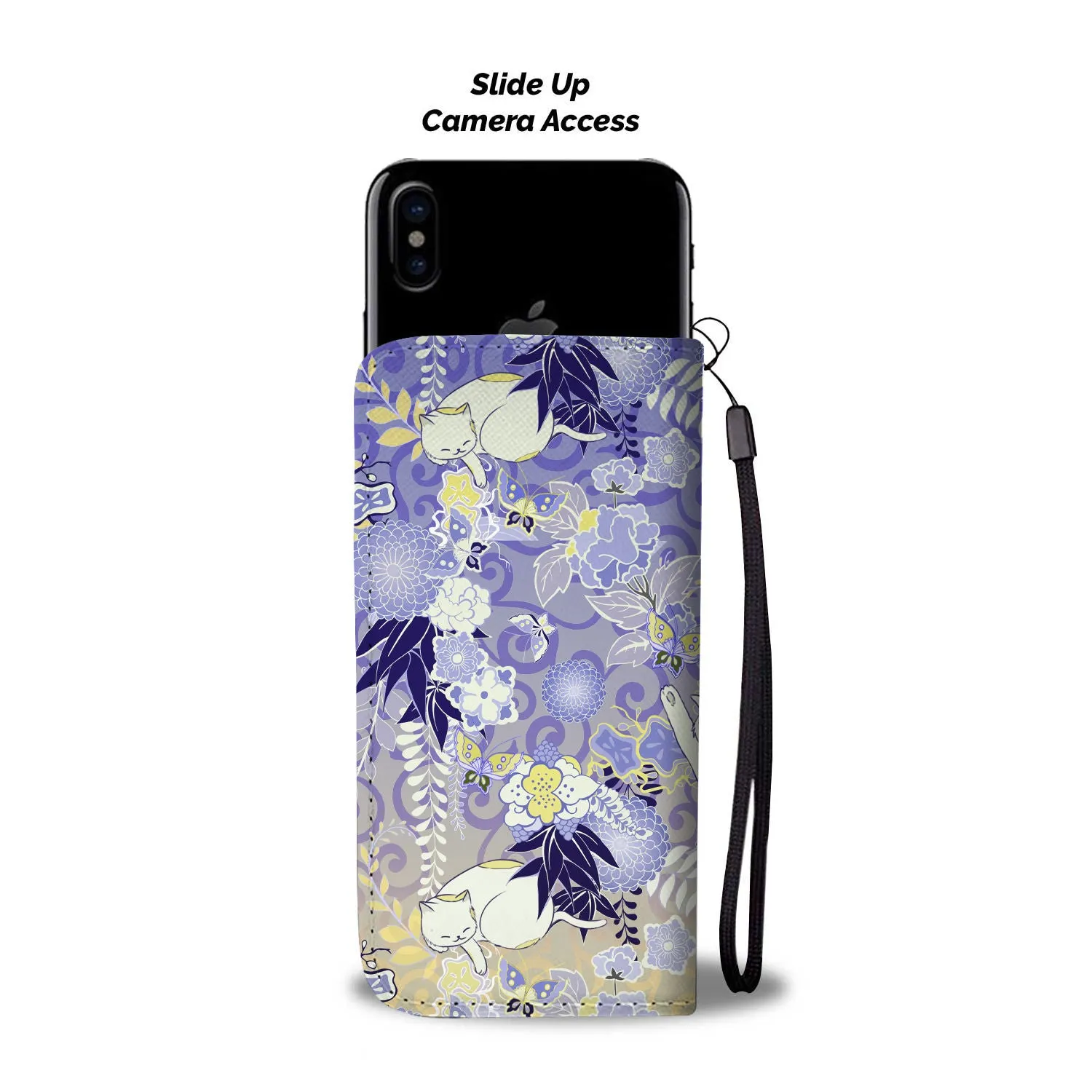 Yellow Purple Cats Wallet Case