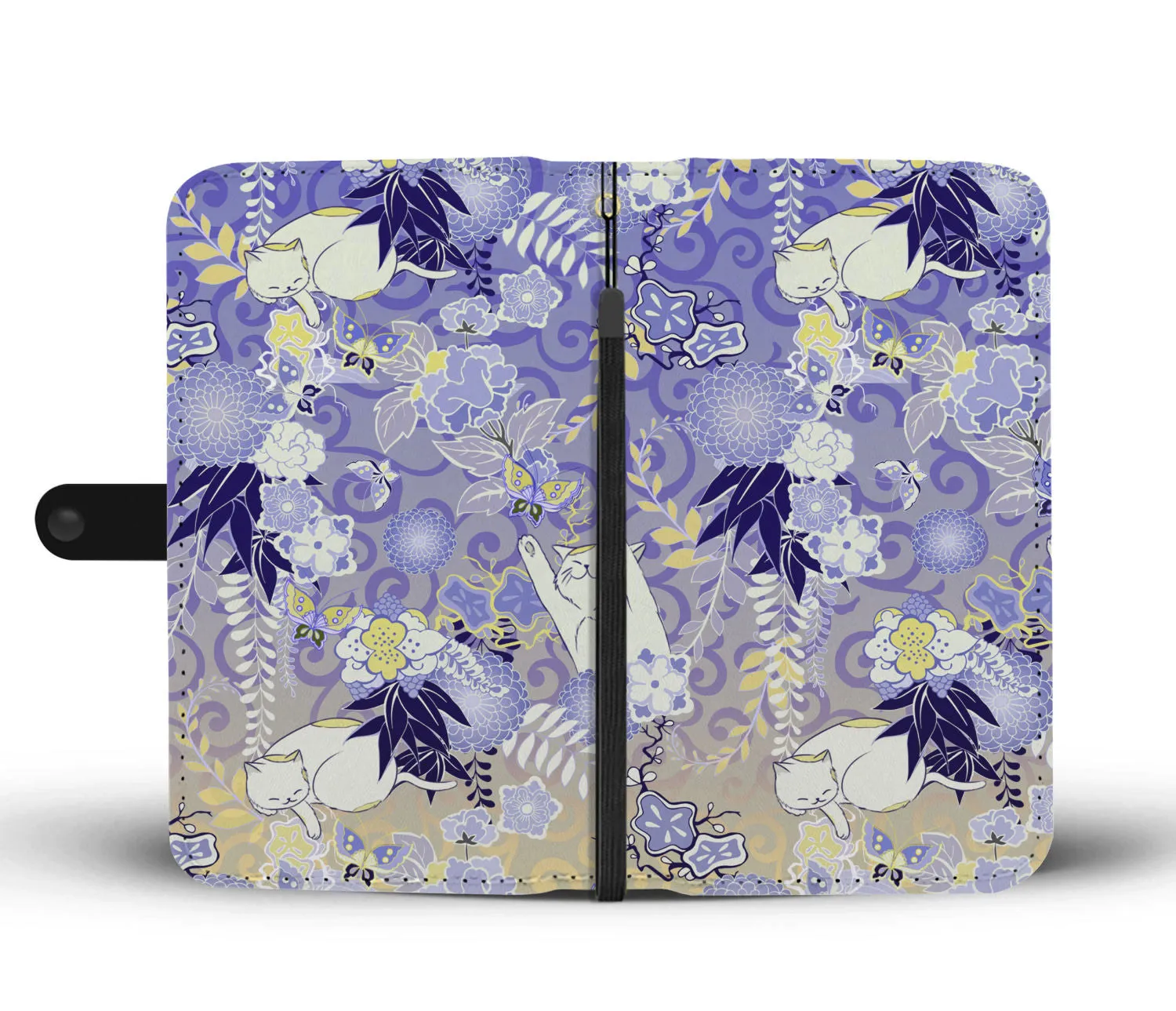 Yellow Purple Cats Wallet Case